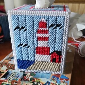 Lighthouse Tissue Box Cover